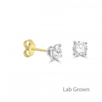 18ct Gold Platinum Lab-Grown DVS1 Diamond stud earrings