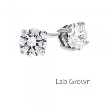 18ct White Gold Solitaire Lab-Grown Diamond stud earrings