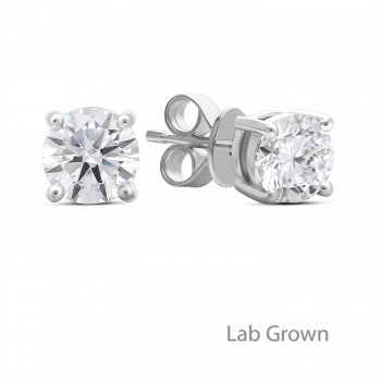 18ct White Gold Solitaire Lab Grown Diamond stud earrings