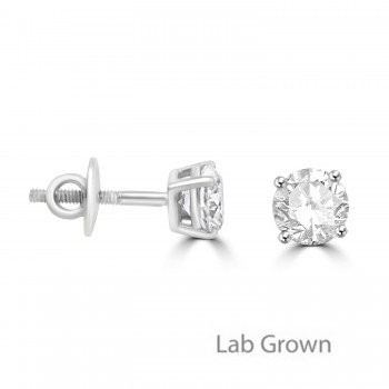 Platinum Lab Grown 1.51ct Diamond Solitaire stud earrings