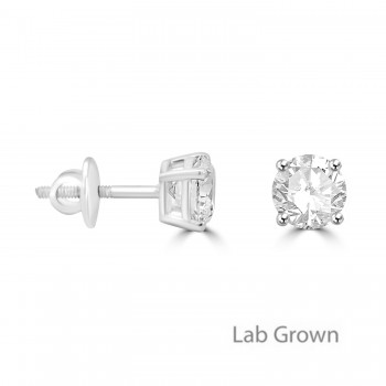 Platinum 2.00ct Lab Grown Diamond Solitaire stud earrings