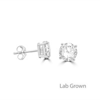 18ct White Gold 3.08ct Lab Grown Diamond Solitaire stud earring