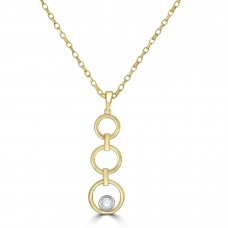 9ct Gold Lab Grown Diamond Circle Trilogy pendant