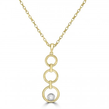 9ct Gold Lab Grown Diamond Circle Trilogy pendant