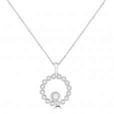 9ct White Gold Lab Grown Diamond Circle of Life pendant