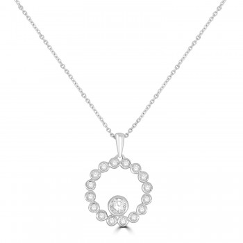 9ct White Gold Lab Grown Diamond Circle of Life pendant