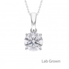18ct White Gold Solitaire Lab Grown .51ct Diamond pendant
