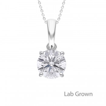 18ct White Gold Solitaire Lab Grown .51ct Diamond pendant
