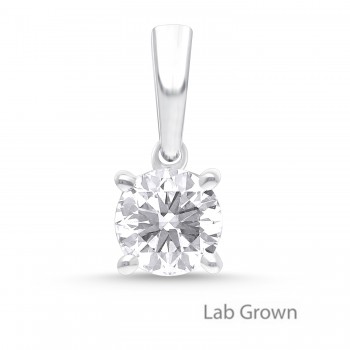18ct White Gold Solitaire Lab Grown Diamond pendant