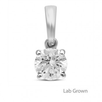 18ct White Gold Solitaire Lab Grown Diamond pendant