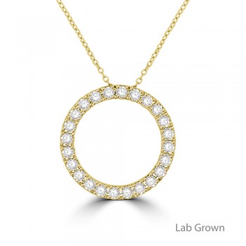 9ct Gold Lab Grown Diamond Circle of Life pendant chain
