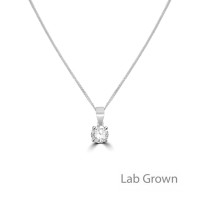 Platinum Solitaire Lab Grown Diamond Pendant