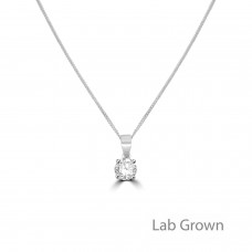 Platinum Solitaire Lab Grown Diamond Pendant
