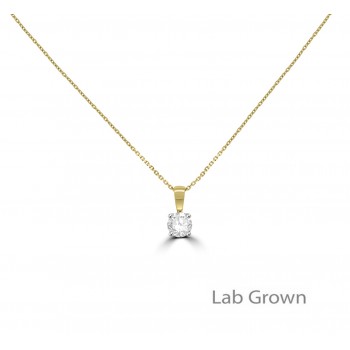 9ct Gold Lab Grown Diamond Solitaire pendant