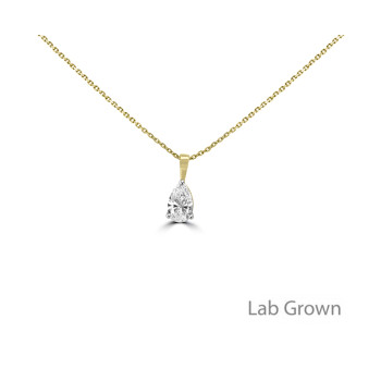 9ct Gold Lab Grown Pear Diamond pendant