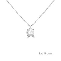 Platinum Solitaire 2.06ct Lab Grown Diamond pendant chain