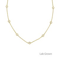 9ct Gold 1.00ct Lab Grown Diamond Station Necklet