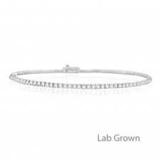 9ct White Gold Lab Grown 2.00ct Diamond Tennis Bracelet