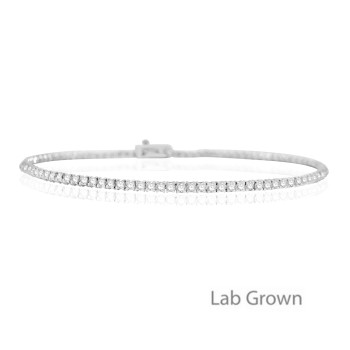 9ct White Gold Lab Grown 2.00ct Diamond Tennis Bracelet
