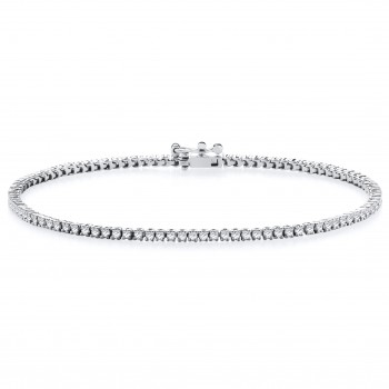 9ct White Gold Lab Grown Diamond Tennis Bracelet
