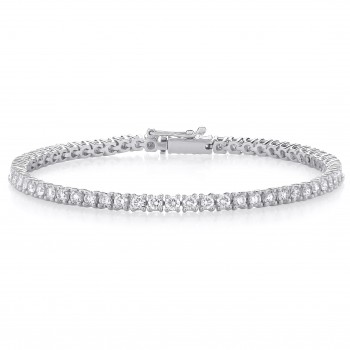 9ct White Gold Lab Grown 5.00ct Diamond Tennis Bracelet
