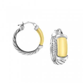 Sterling silver & 18ct Yellow Gold Gemoro Hoop Earring