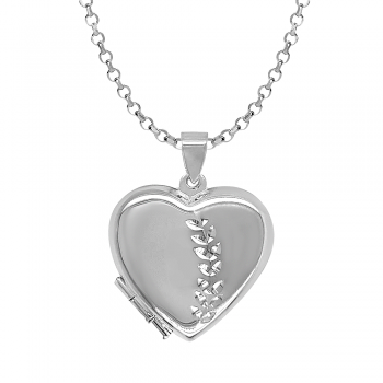 Sterling silver Heart shaped Locket Pendant Chain