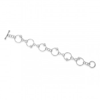 Sterling Silver Orbit T-Bar Bracelet