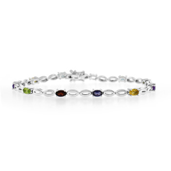 Sterling Silver Multi-stone Bracelet