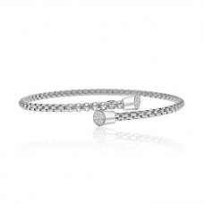 Sterling silver & Cubic zirconia Torq Overlap Bangle