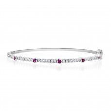 Sterling Silver Ruby Bangle