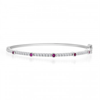 Sterling Silver Ruby Bangle