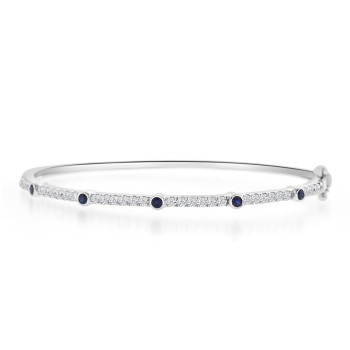 Sterling Silver Sapphire Bangle