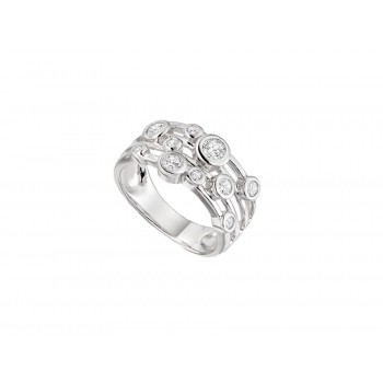 Sterling silver Stone set Bubble Broad band ring