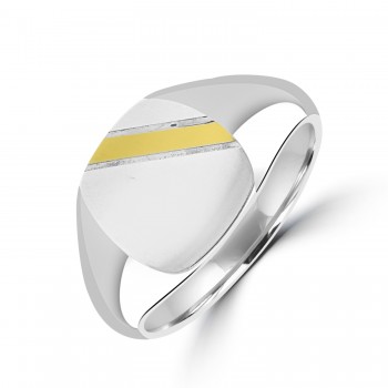Sterling silver and 9ct Yellow Gold Two-Tone Signet ring