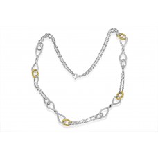 Sterling Silver & 18ct Gold Gemoro Infinity Necklet