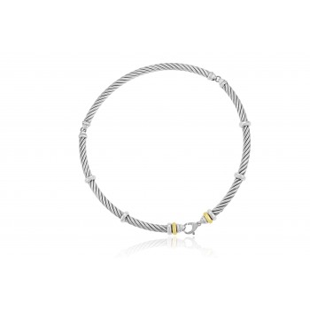 Sterling Silver & 18ct Yellow Gold Gemoro Collar