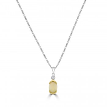 Sterling Silver Opal Pendant Chain