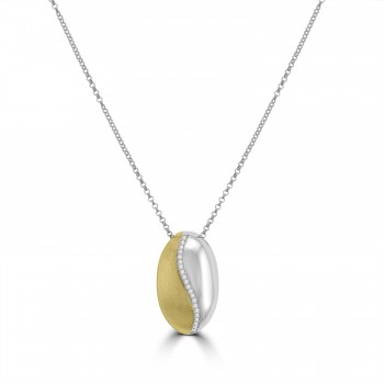Sterling silver Two tone Oval Pendant chain