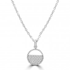 Sterling silver Pave stone set Pendant Chain
