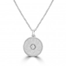 Sterling Silver Mother of Pearl Disc Pendant Chain