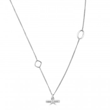 Sterling silver T-Bar and Shape Pendant chain