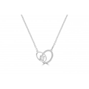 Interlock Pendant with CZ and chain.