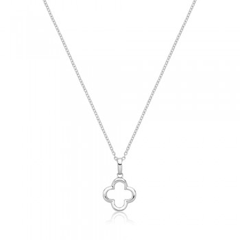 Sterling silver Open Clover pendant chain