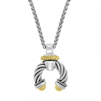 Sterling Silver & 18ct Yellow Gold Gemoro Horseshoe Pendant