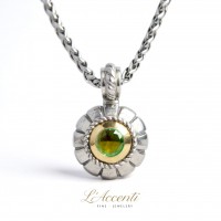 Sterling silver 18ct Gold LAccenti Citrine Circle Pendant
