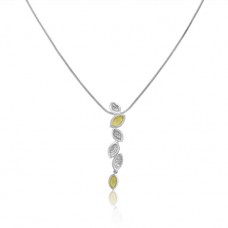 Sterling silver & Yellow Gold Leaf Drop Pendant