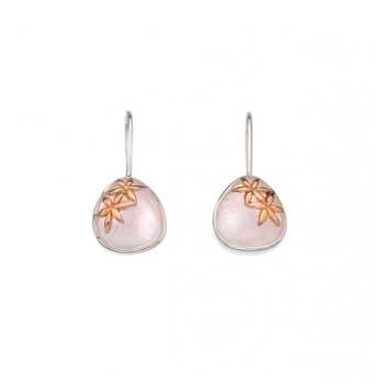 Sterling silver Pink Quartz Hook Drop Earrings