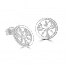 Sterling silver Tree of Life Stud Earrings