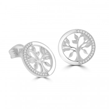 Sterling silver Tree of Life Stud Earrings